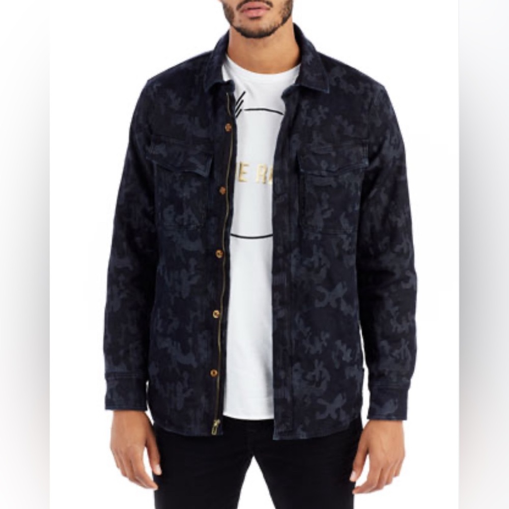 True Religion Camo Print Field Jacket Sz M - Picture 3 of 8